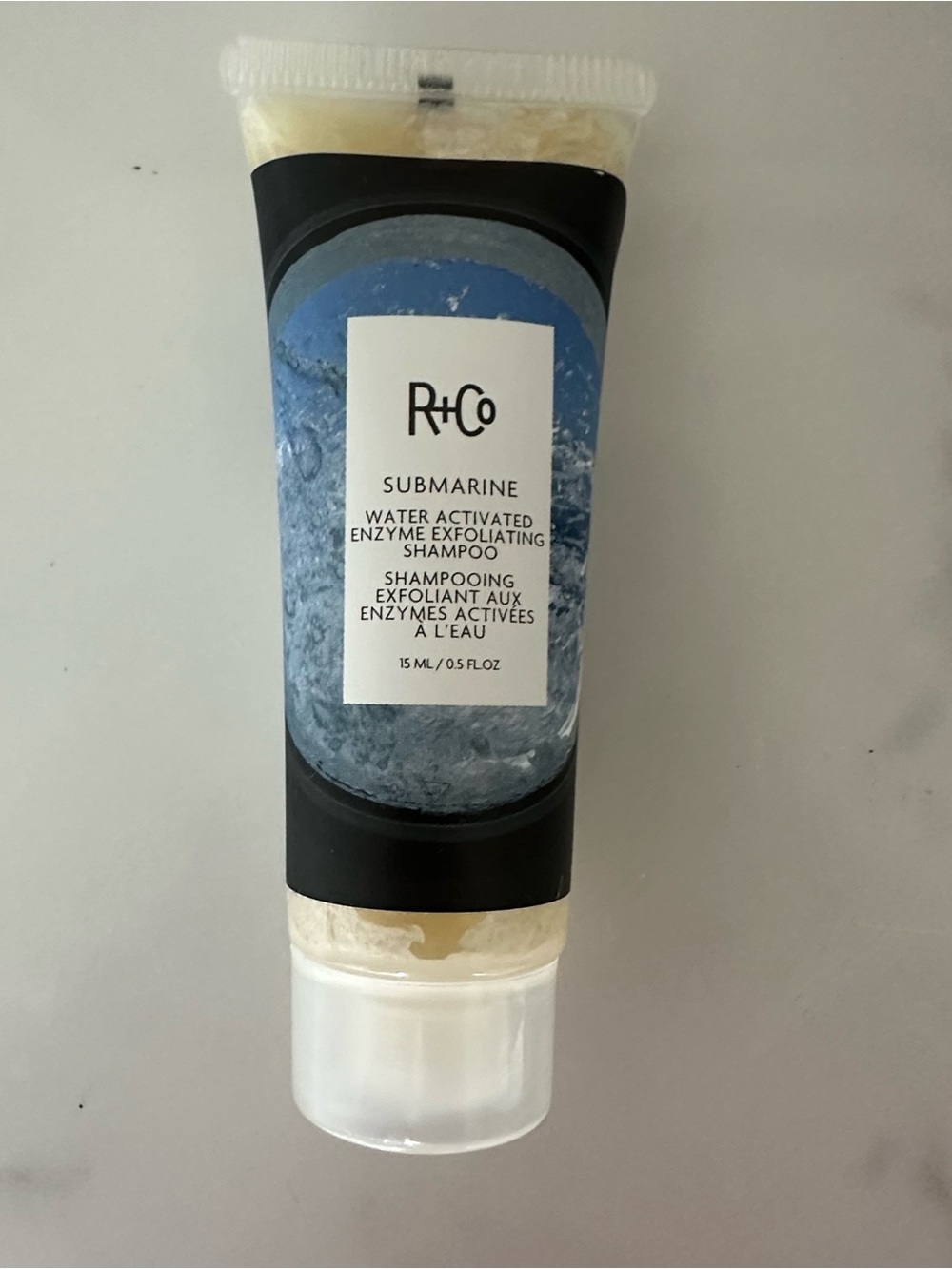 R+Co Submarine Activated Enzyme Exfoliating Shampoo 0.5oz Each Travel Size